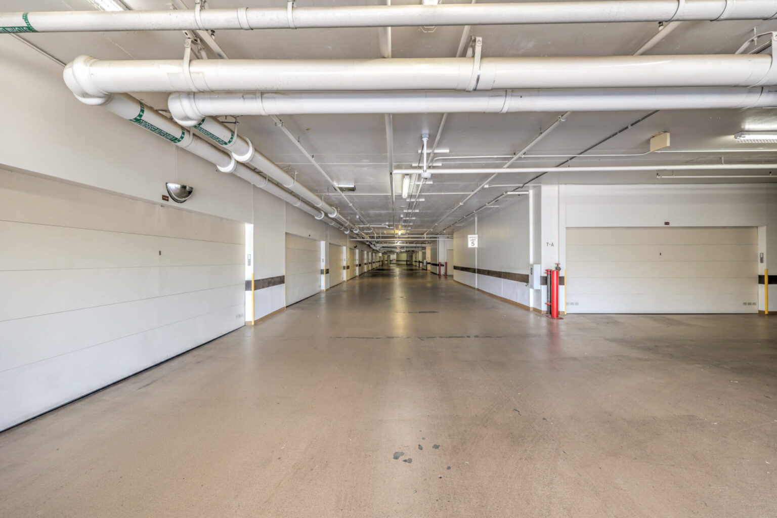 Underground secured individual garages.